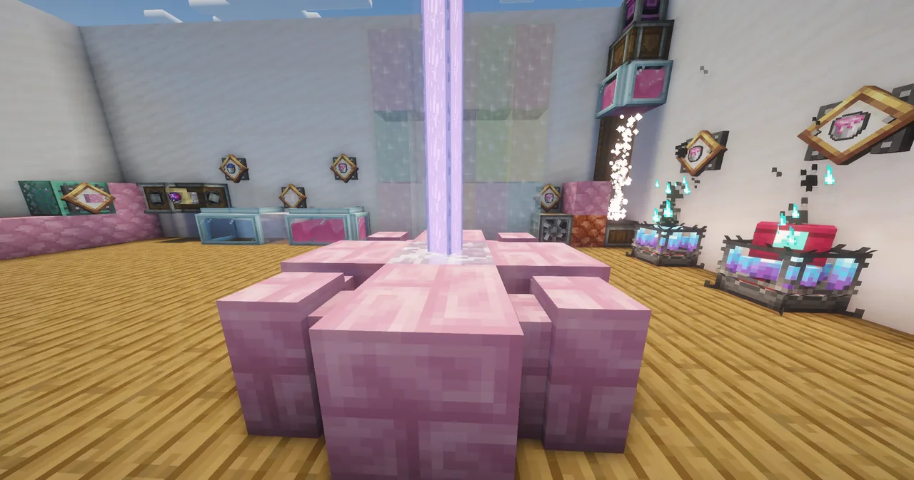 A beacon beam through candy glass
